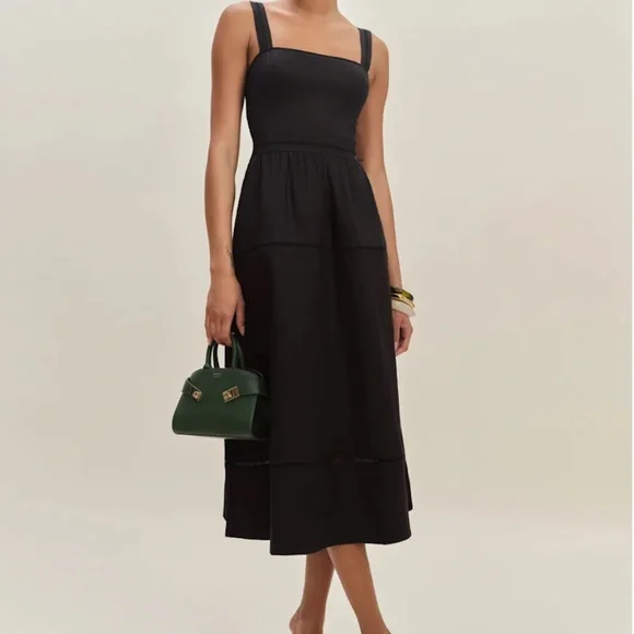 Reformation Everett Linen Dress Black Reformation Everett Linen Dress Black